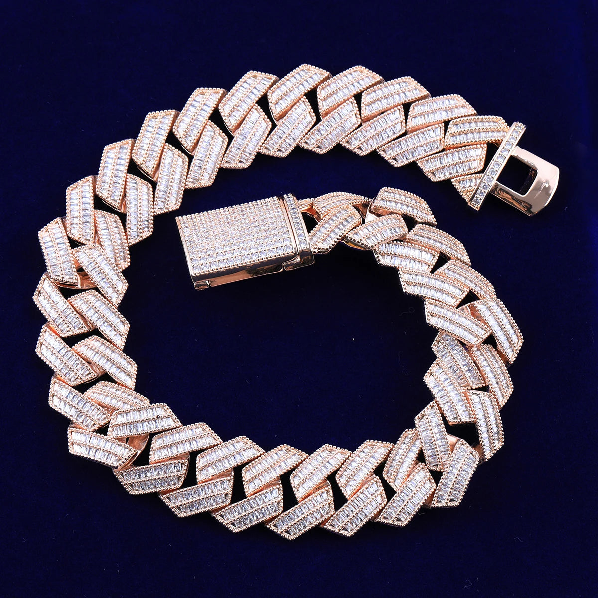 20mm Baguatte Prong Cuban Link Necklace