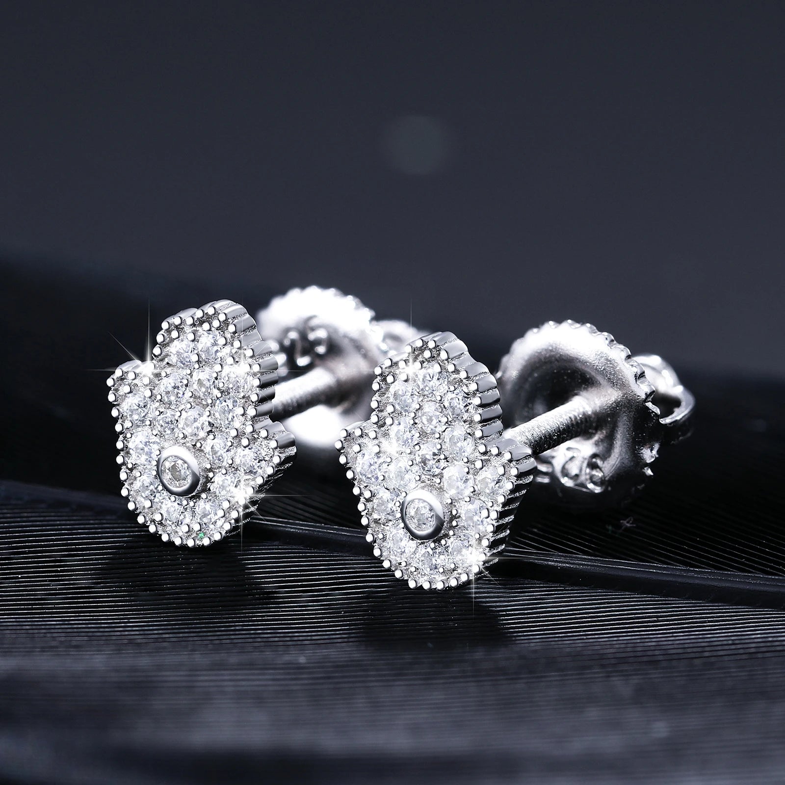 S925 Moissanite Hamsa Diamond Stud Earrings