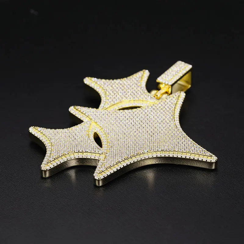 S925 Fully Moissanite Bling Star Diamond Pendant