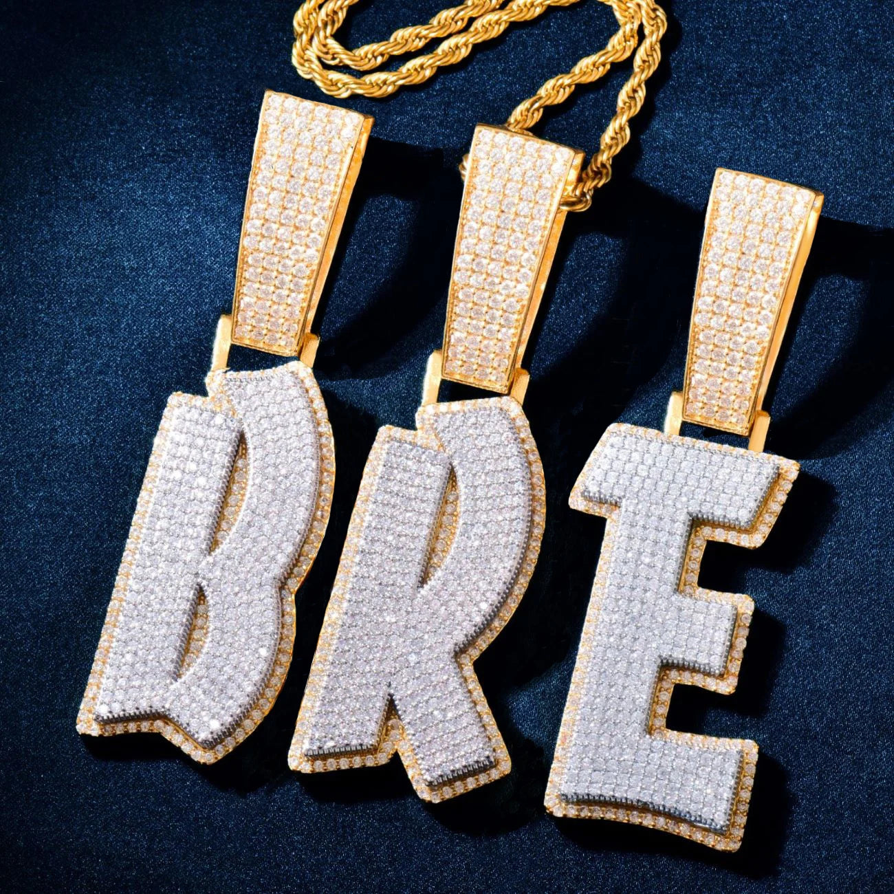 Custom Iced Out Drip Bold Layer Initial A-Z Pendant - Icedgame & Co