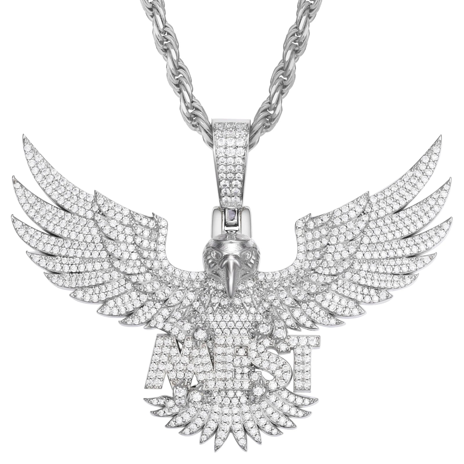 S925 Moissanite Custom Letter Eagle Pendant - Icedgame & Co