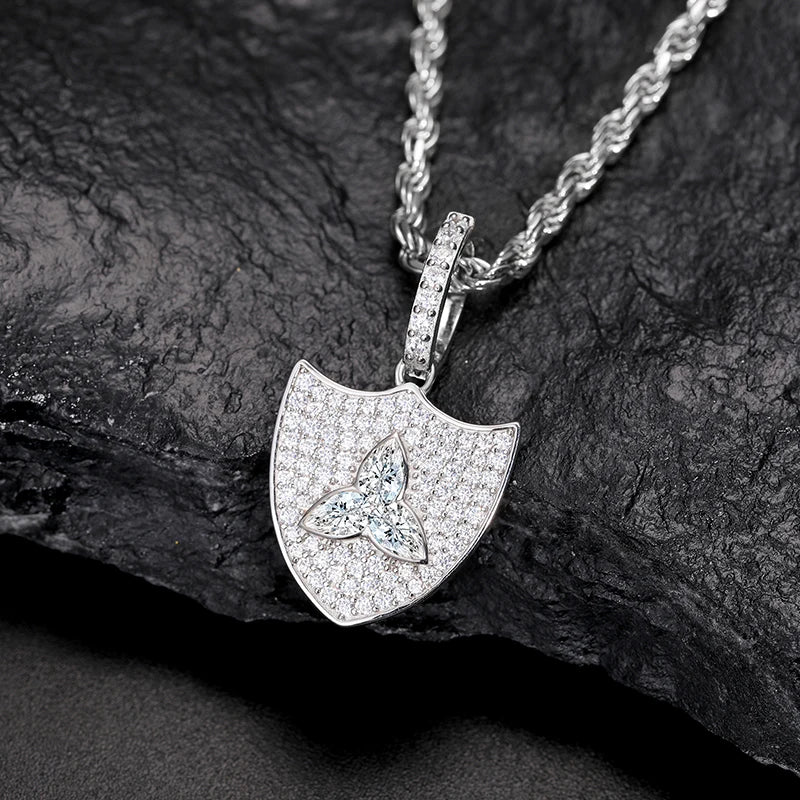 S925 Moissanite Shield Pendant - Icedgame & Co