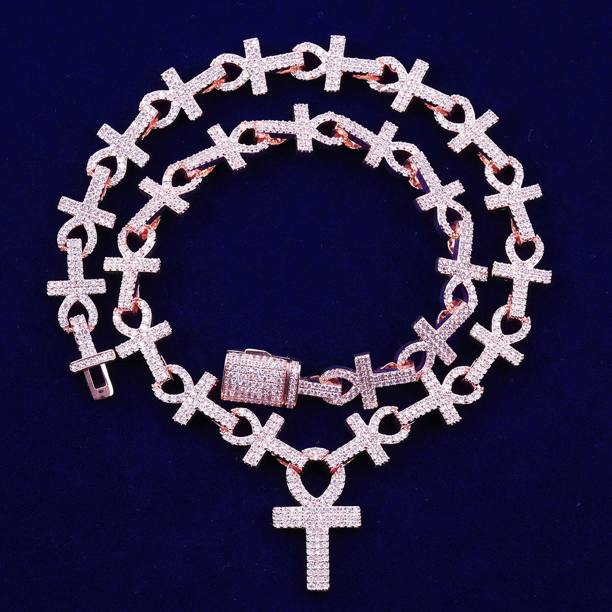 Diamond Ankh Cross Chain