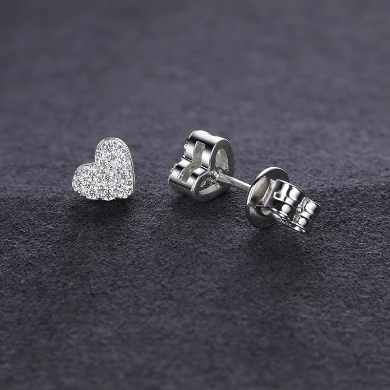 S925 Moissanite Diamond Heart Earrings