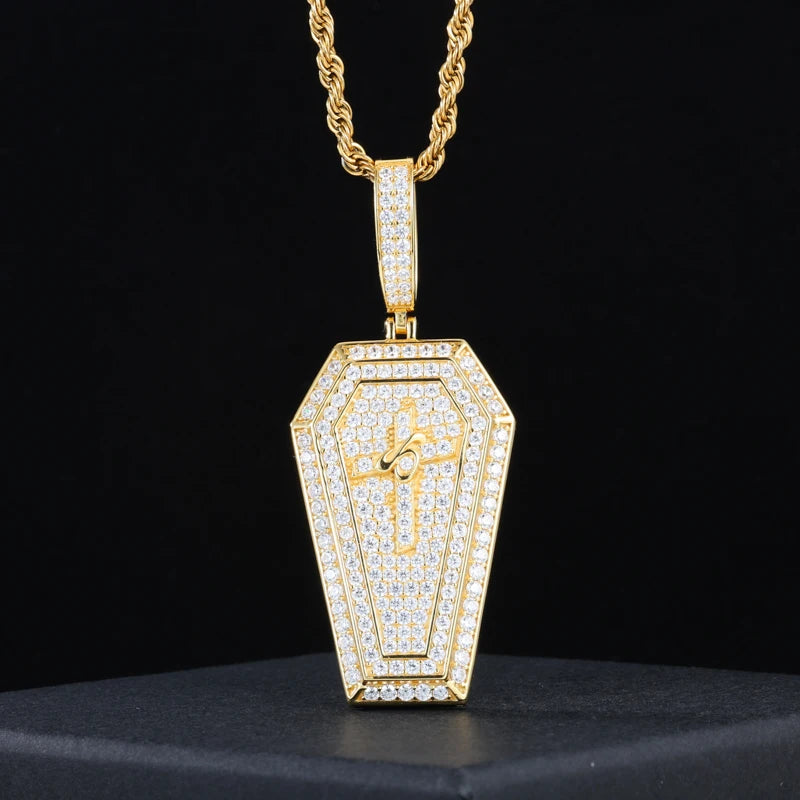 S925 Moissanite Coffin Diamond Pendant