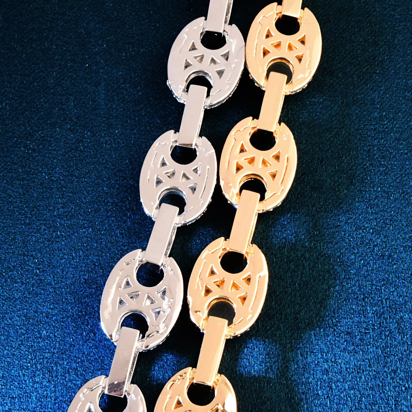 12mm Coffee Beaned Link Chain Bracelet