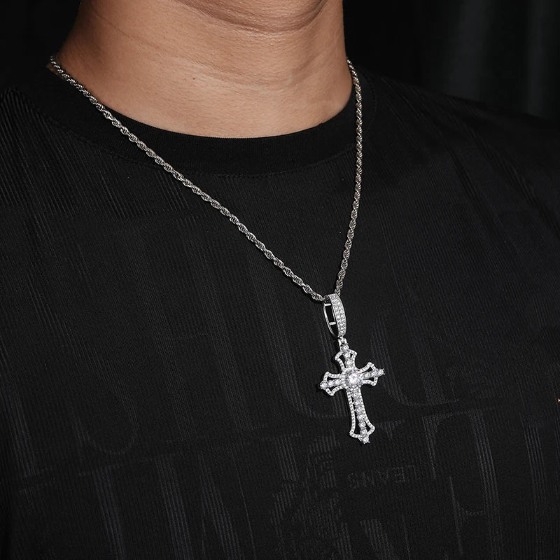 S925 Moissanite Divine Toulouse Cross Pendant - Icedgame & Co