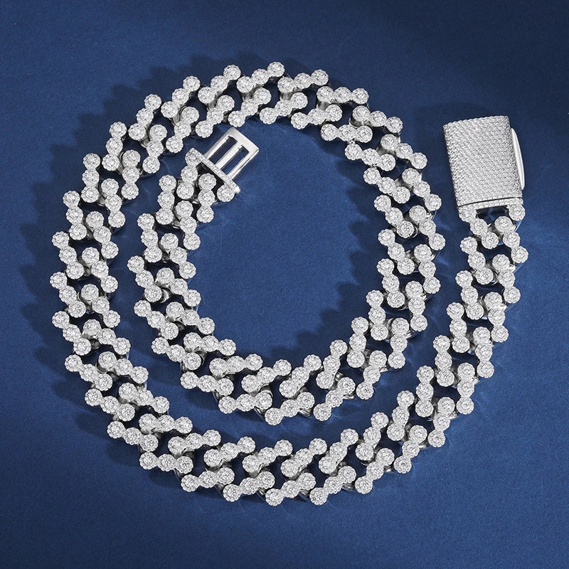 20mm Diamond Clustered Cuban Necklace