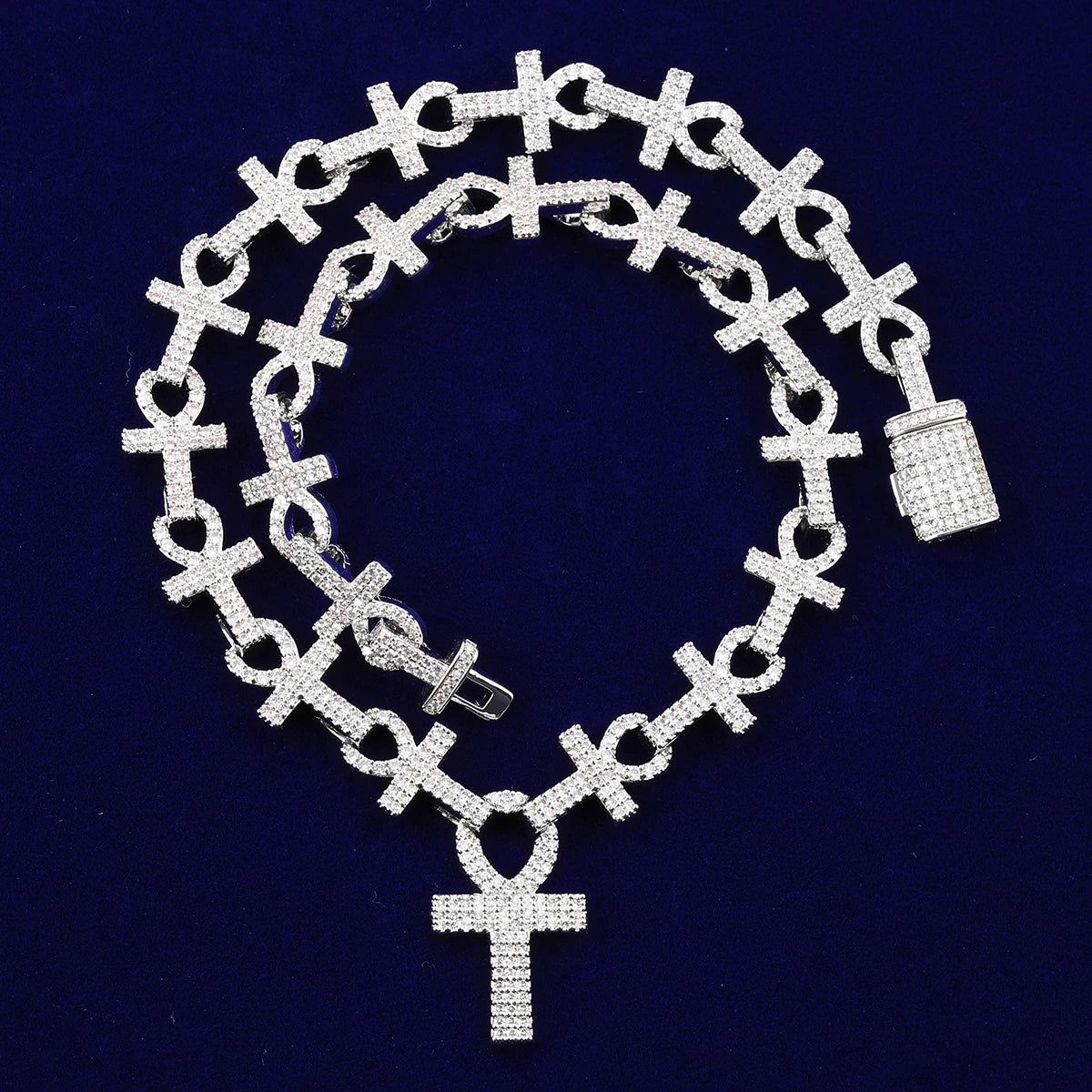 Diamond Ankh Cross Chain