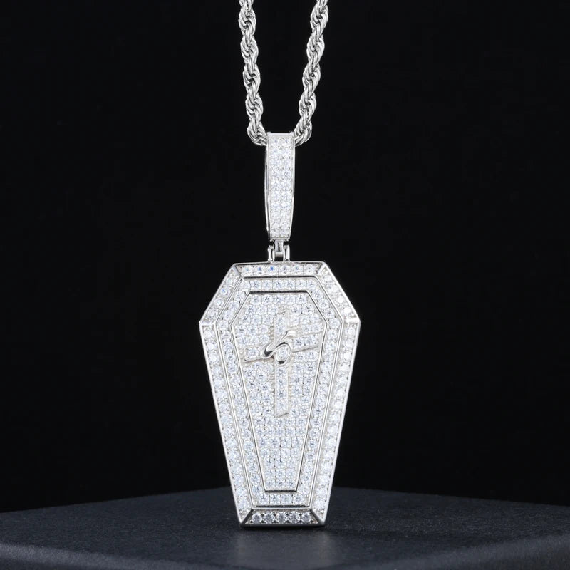 S925 Moissanite Coffin Diamond Pendant