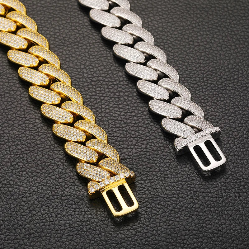 20mm Iced Curve Cuban Link Chain Necklace