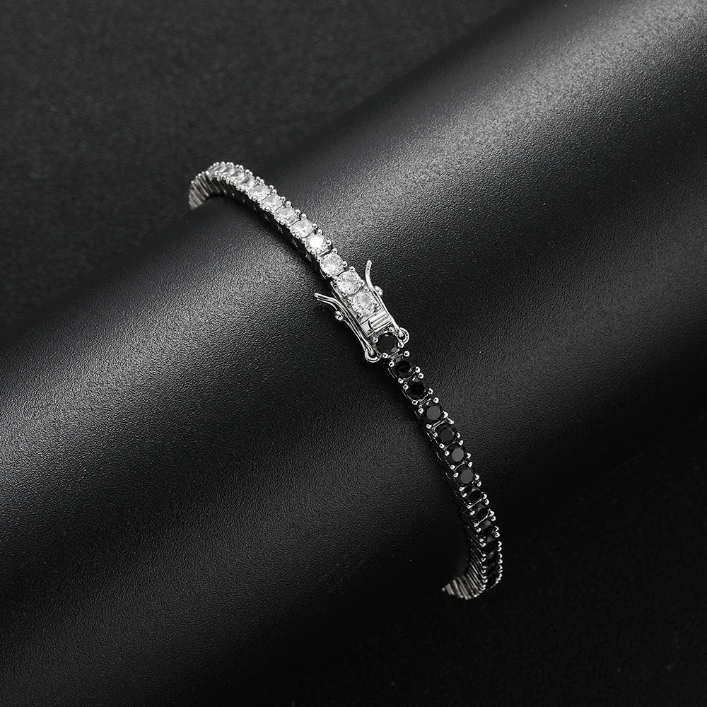 3mm Essential Black and White Zirconia Tennis Bracelet