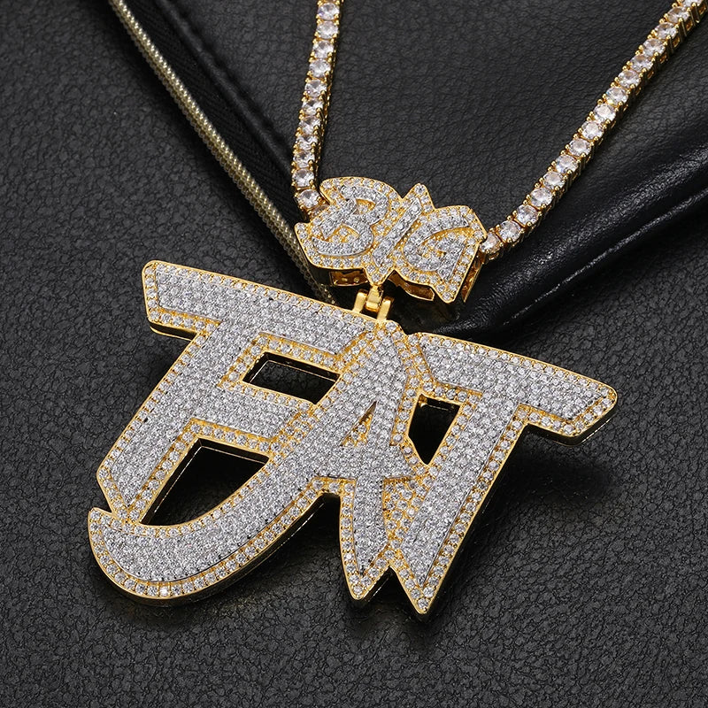 S925 Moissanite Two-Tone Gold Custom Letter Diamond Pendant