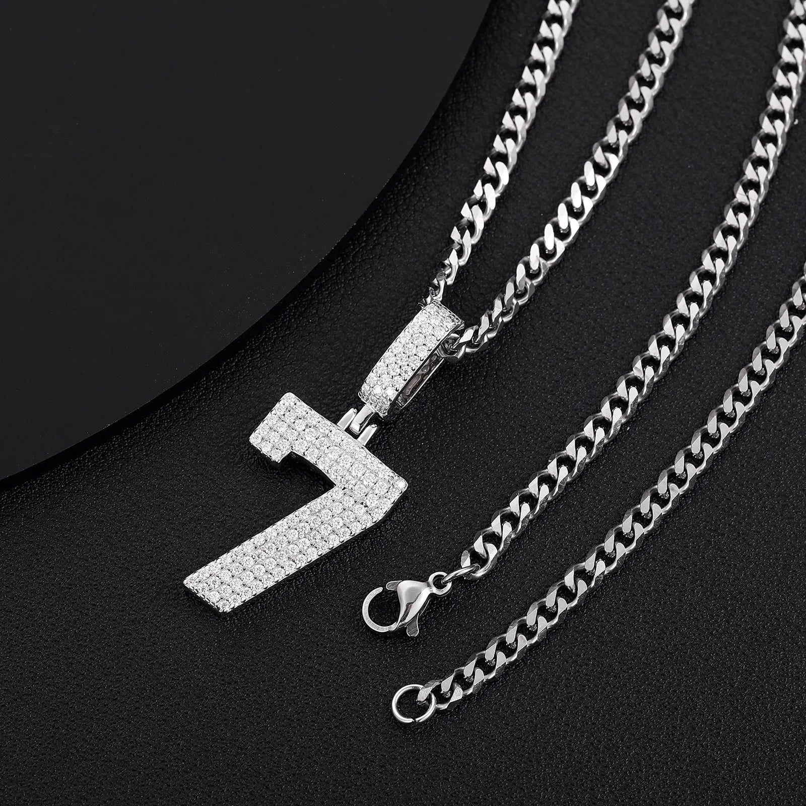 S925 Moissanite Arabic Number 0-9 Pendant Necklace