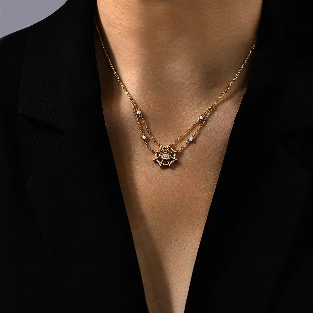 Women's S925 Moissanite Arachnid Elegance Necklace
