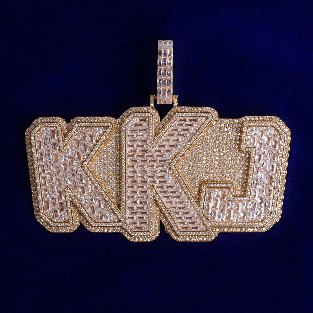 Custom Blocky University Font Letter Pendant - Icedgame & Co