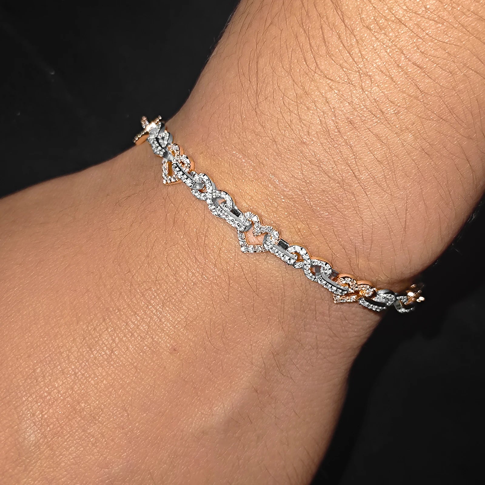 S925 Moissanite Infinity Diamond Heart Bracelet