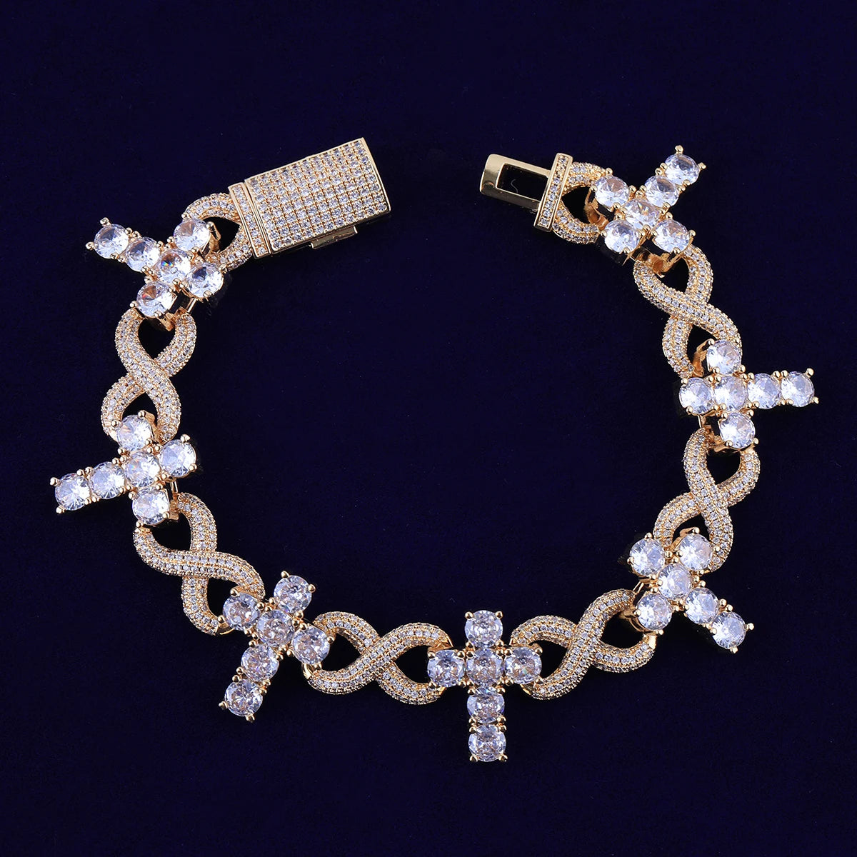 Infinity Tennis Cross Link Bracelet