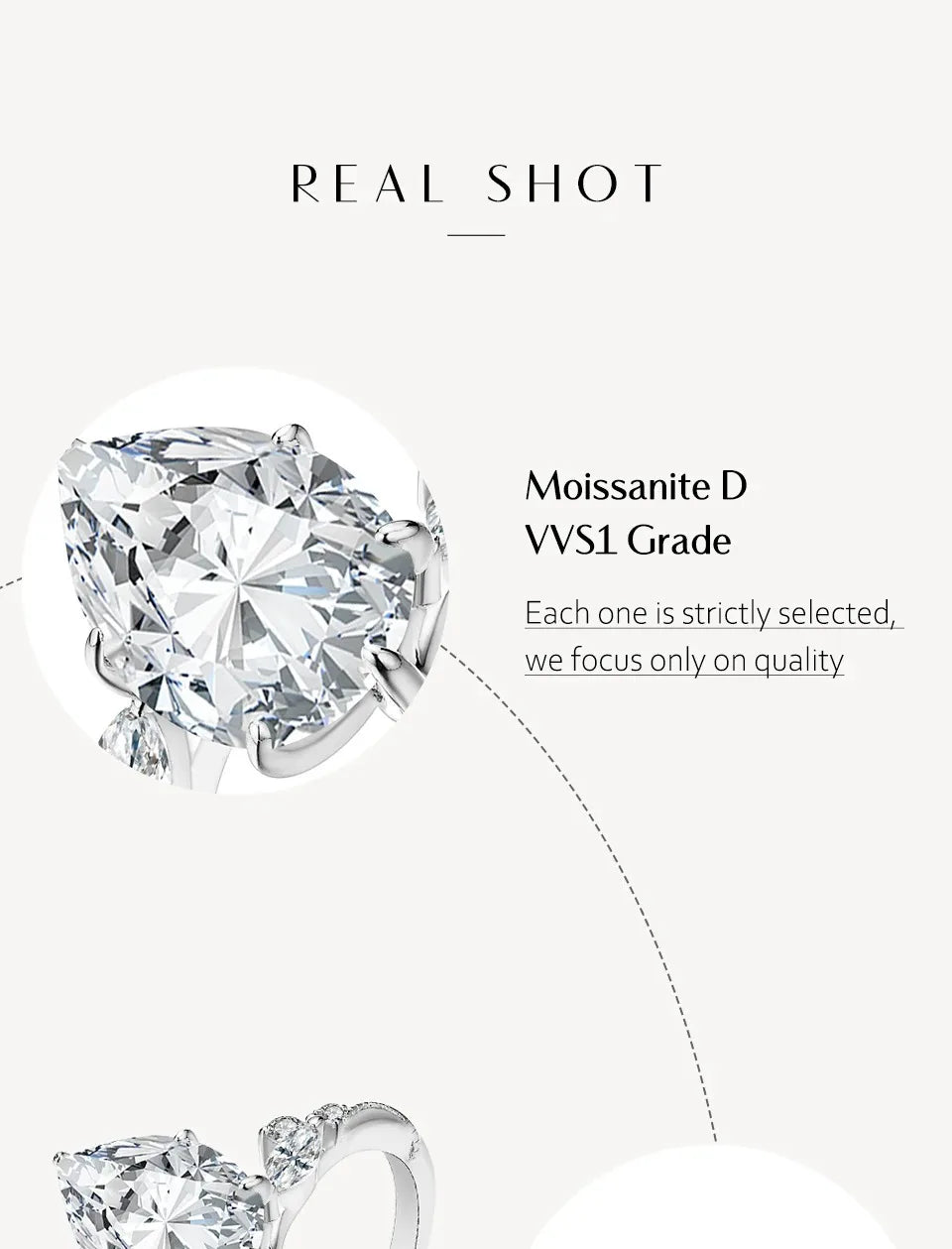 S925 Moissanite Pear Cut Diamond Ring