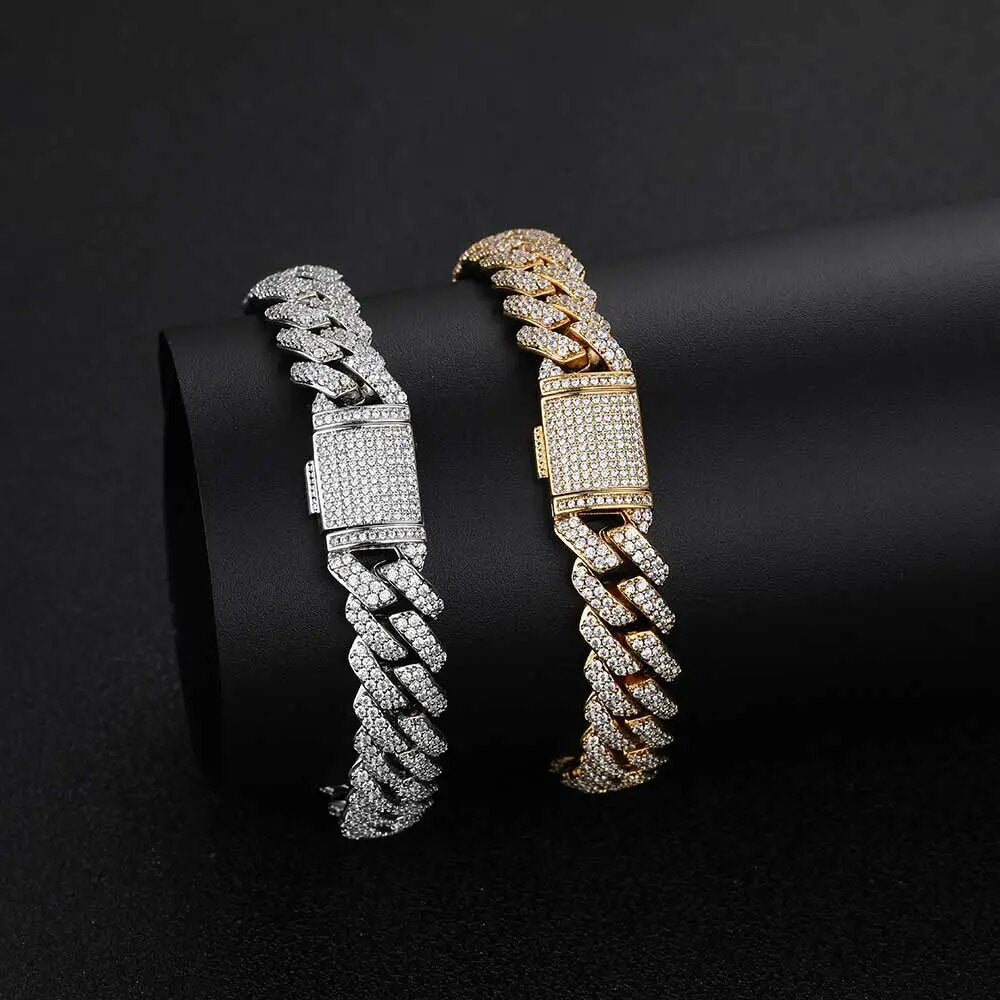 10MM Diamond Prong Cuban Link Bracelet