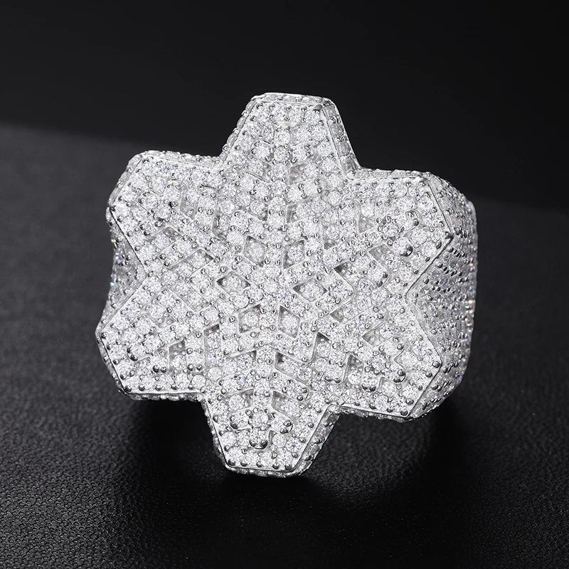 S925 Moissanite Snowflake Diamond Ring - Icedgame & Co