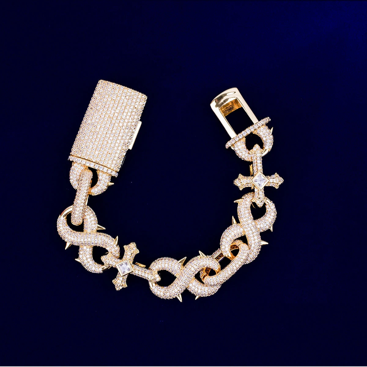 20MM ICED CLAWS INFINITY LINK CHAIN BRACELET
