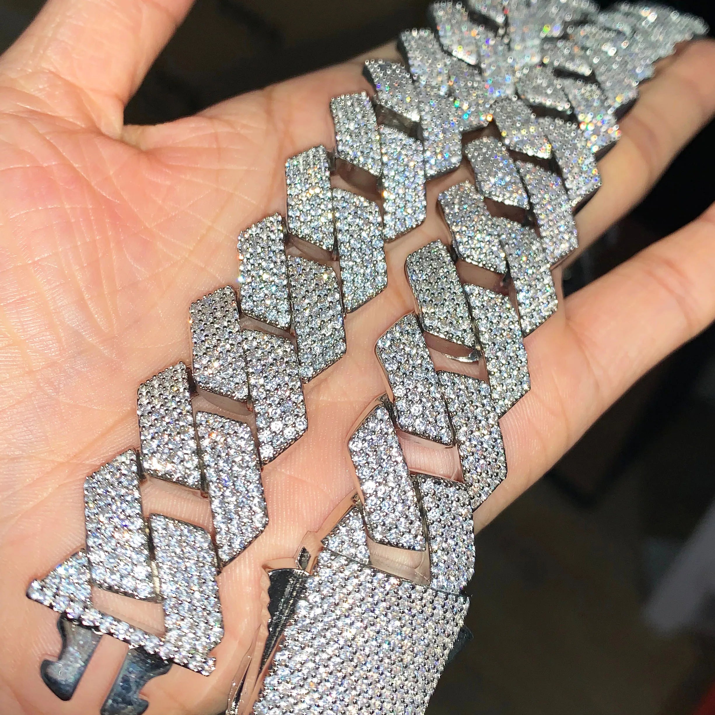 20mm 4 Rows Diamond Prong Cuban Chain Necklace - Icedgame & Co