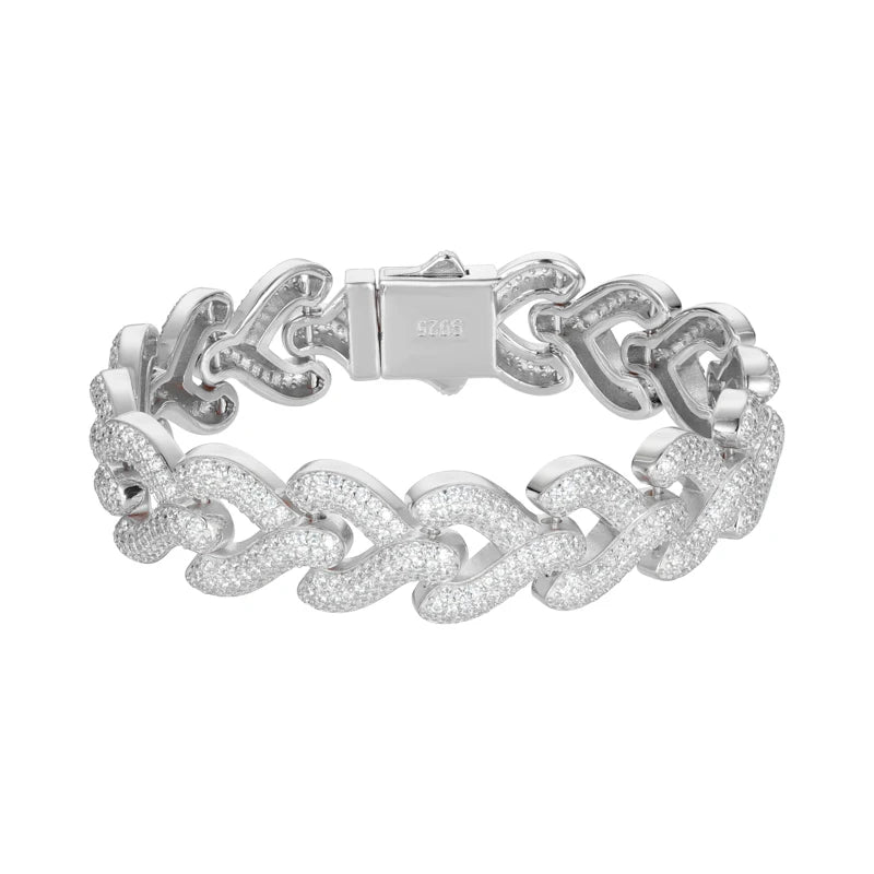 S925 Moissanite V-Link Diamond Bracelet