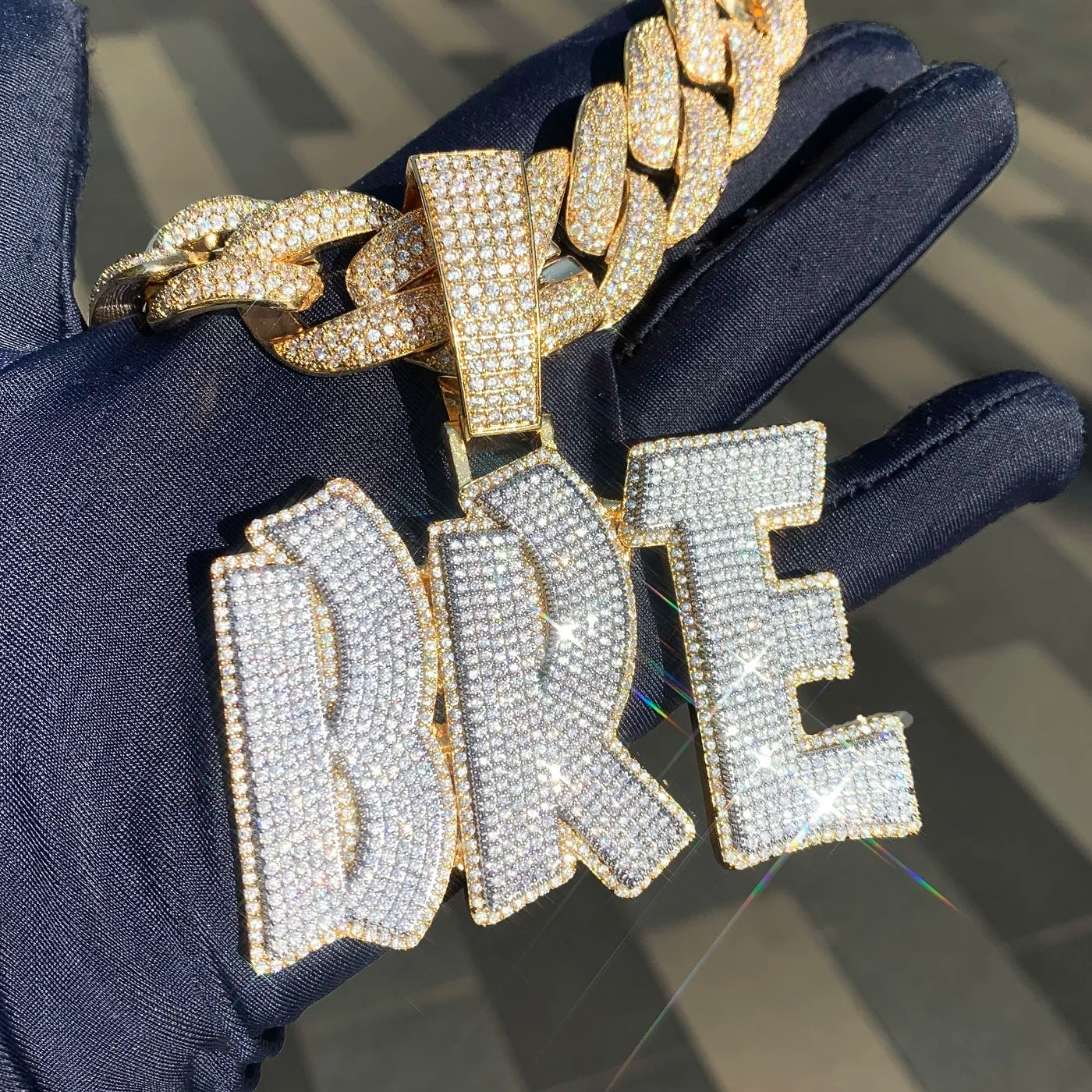 Custom Iced Out Drip Bold Layer Letter Pendant - Icedgame & Co