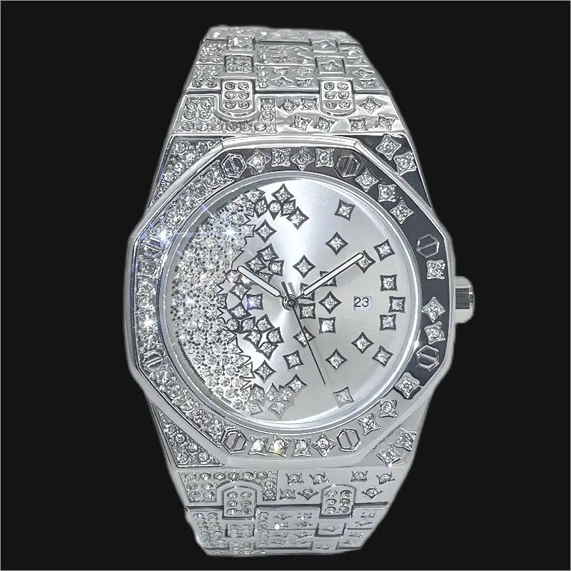 Drippin Raining Star Royal Oak Quartz Diamond Watch