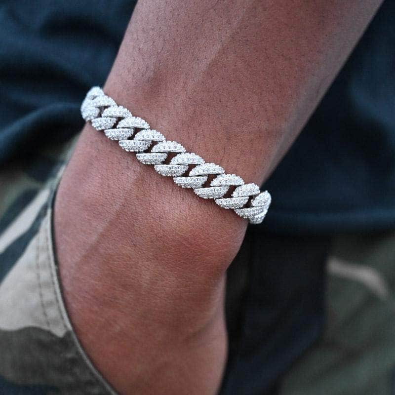 10MM CUBAN LINK BRACELET IN GOLD/WHITE GOLD