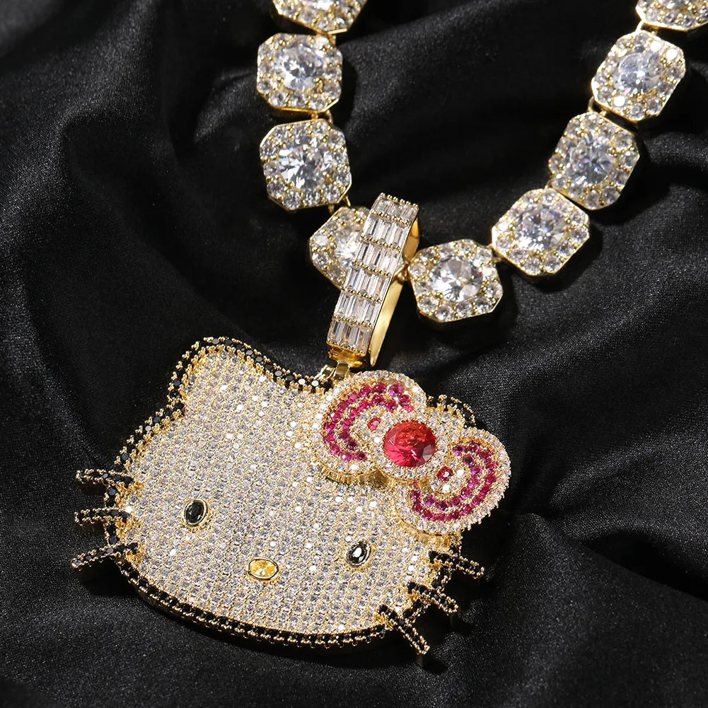 Icey Kawaii Kitty Cat Pendant Necklace