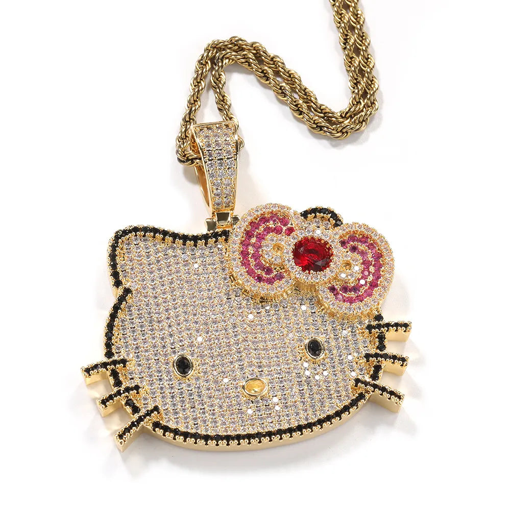 Icey Kawaii Kitty Cat Pendant Necklace