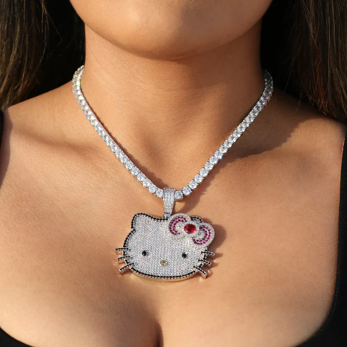 Icey Kawaii Kitty Cat Pendant Necklace