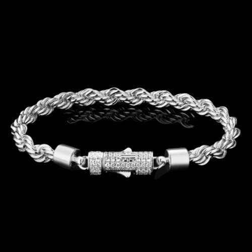 (6mm) Rope Chain Bracelet - in GOLD/WHITE GOLD