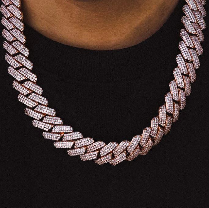 (19mm) 3 Rows Diamond Prong Cuban Link Necklace