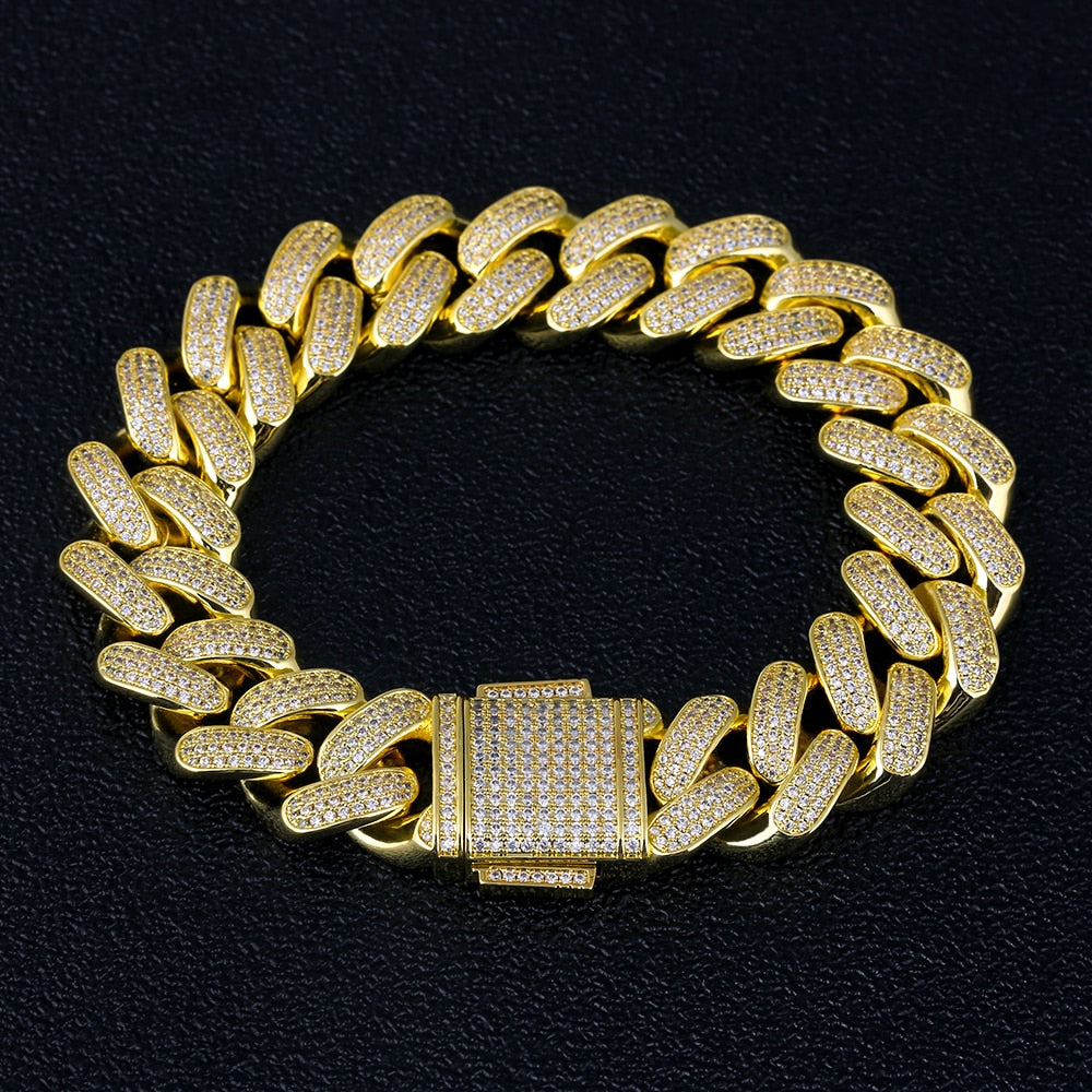 (18MM) BOX CLASP DIAMOND CUBAN LINK BRACELET