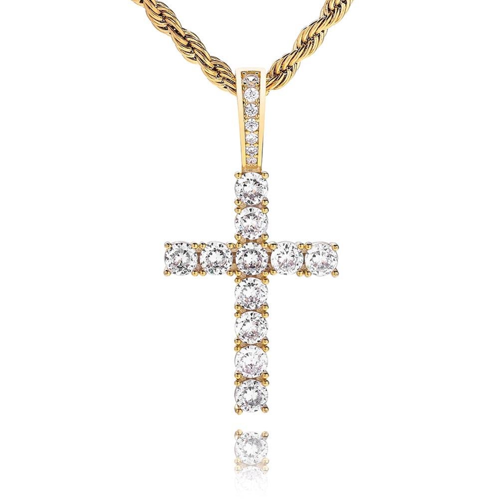 Iced Cross 925 Sterling Silver Pendant