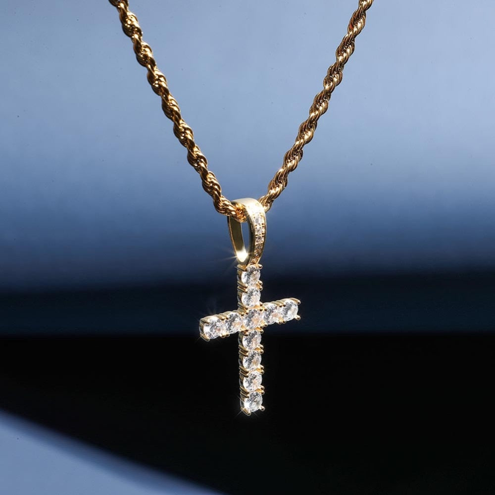 Iced Cross 925 Sterling Silver Pendant