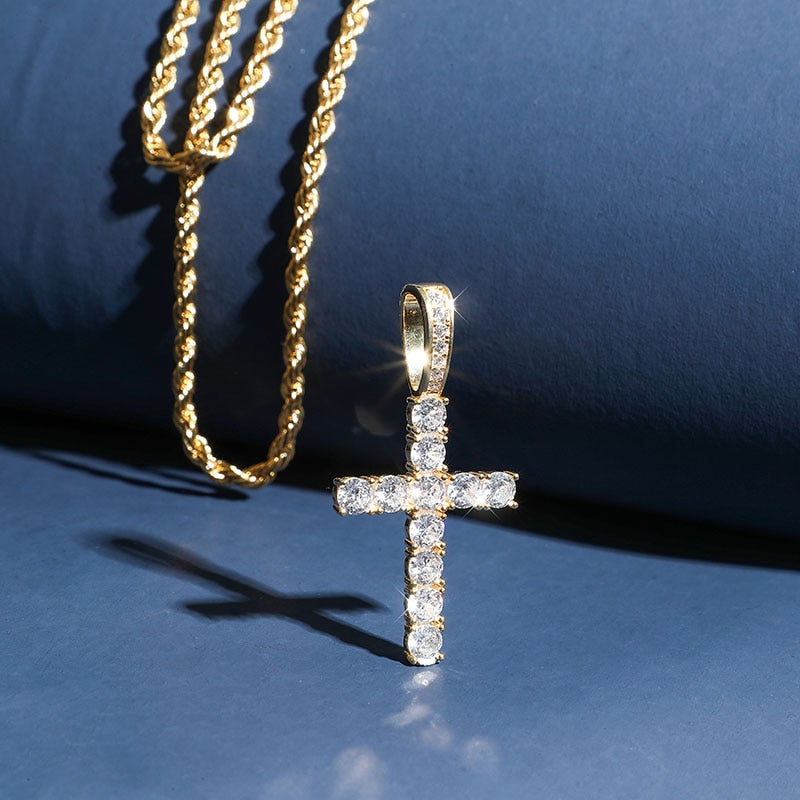 Iced Cross 925 Sterling Silver Pendant
