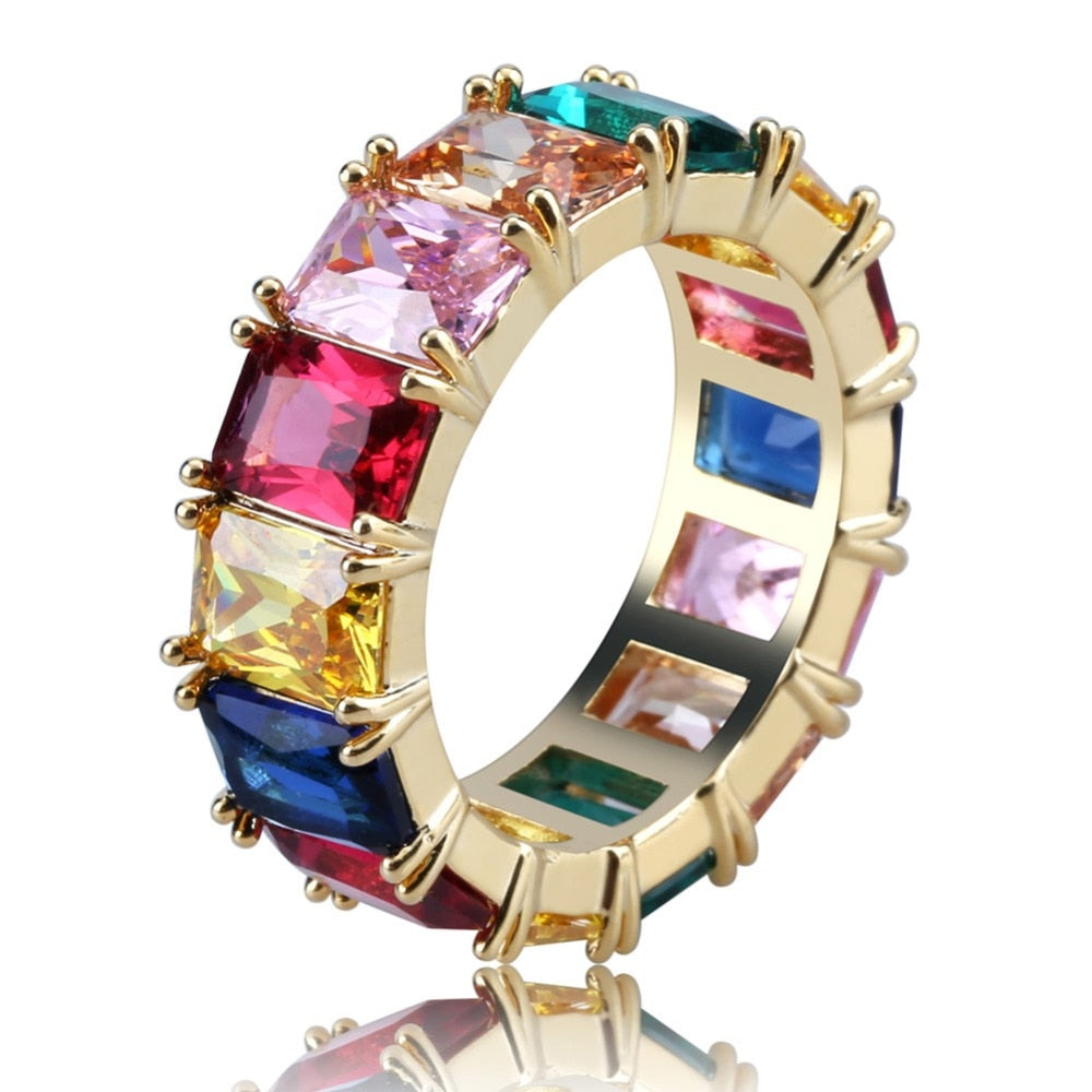 Multi-Colored Baguette Ring