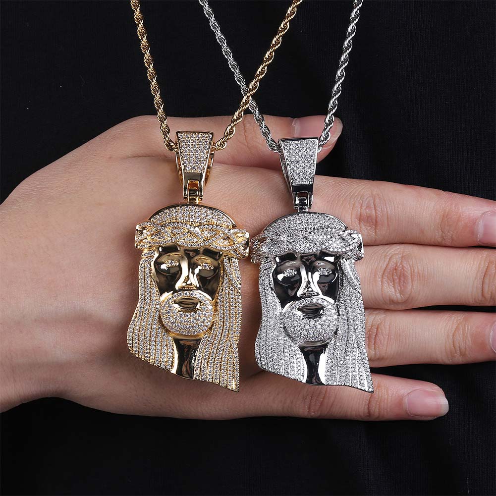 New Premium Iced Jesus Piece - (2 Color Options) / FREE Chain