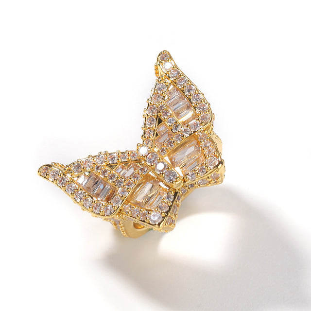 Wings - Baguette Ring in Gold/White Gold