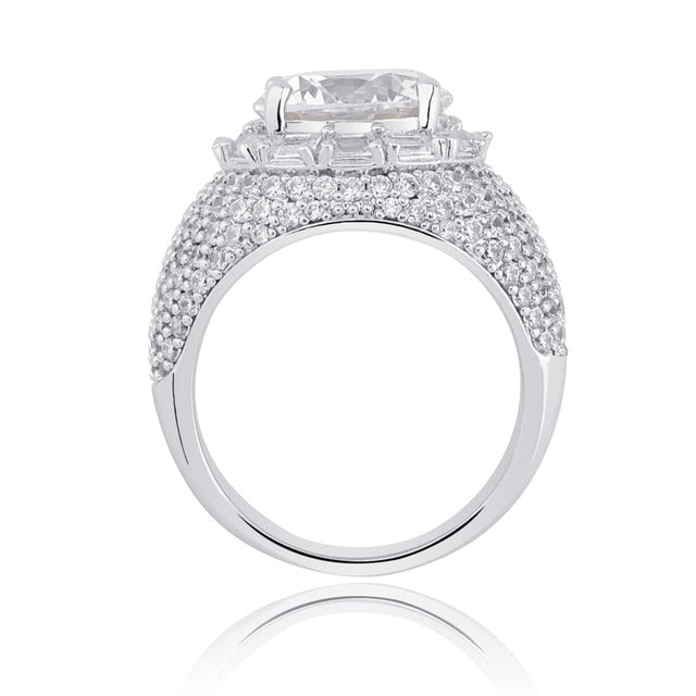 Clustered Diamond Band Ring