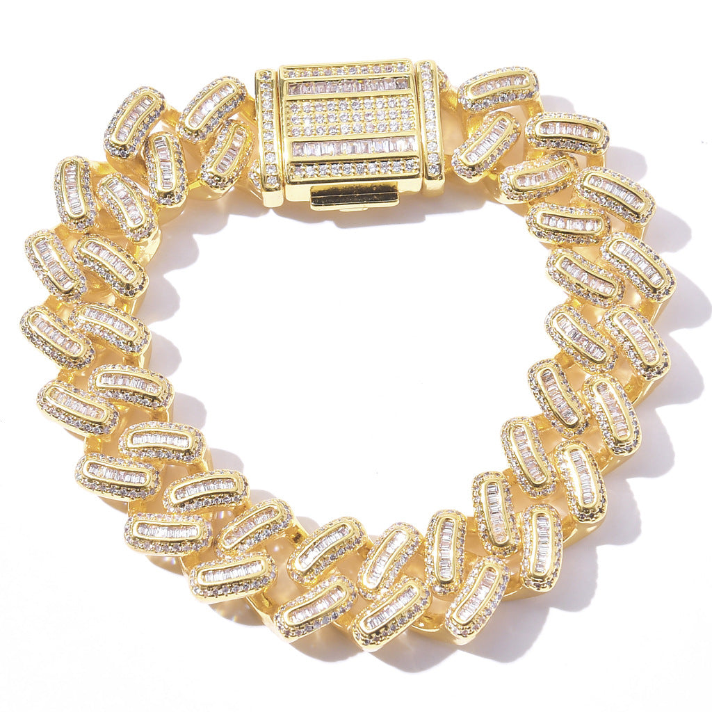 (18mm) Baguette Cuban Link Bracelet