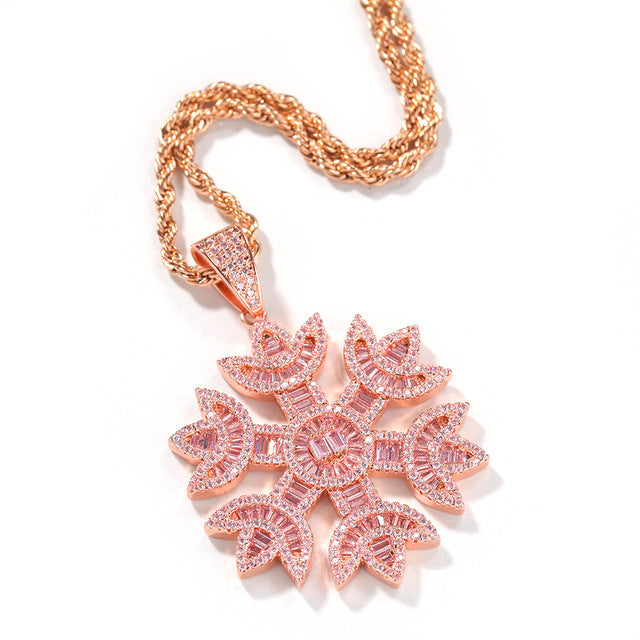 Snowflake - Pendant in Rose Gold w/Chain
