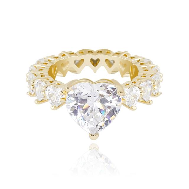 Eternity Diamond Heart Tennis Ring