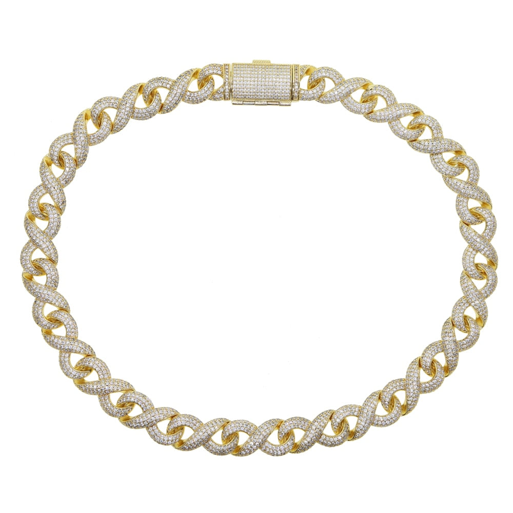 15MM INFINITY CUBAN LINK CHAIN IN GOLD / WHITE GOLD