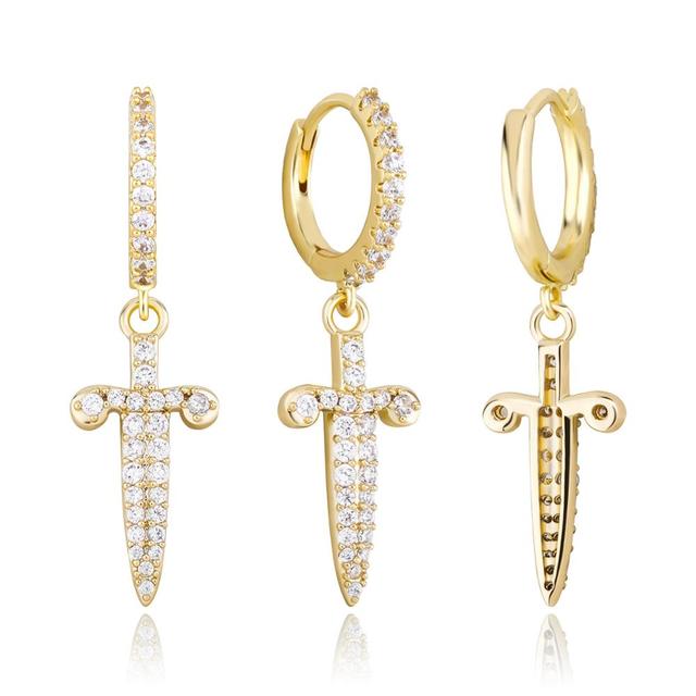 Dagger Hoop Earrings in Gold/White Gold/Rose Gold