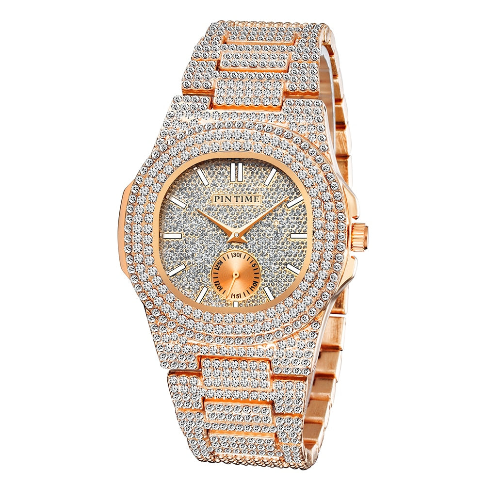 PP ICED OUT CZ DIAMOND BUST DOWN WATCH(4 color options)